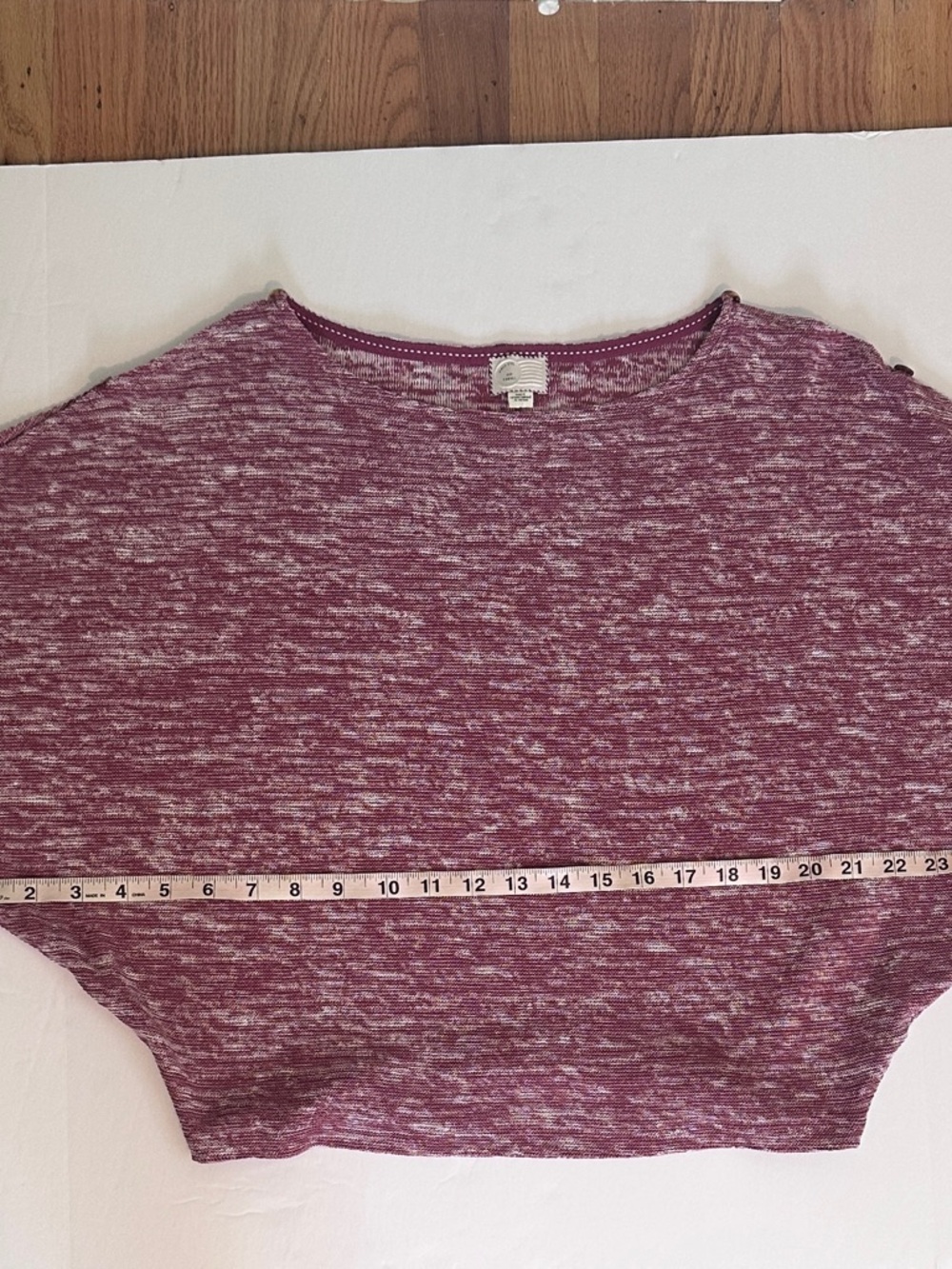 Anthropologie Postmark Button Open Sleeve Top Marled Red Women XS - Picture 6 of 7